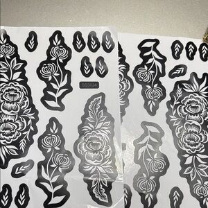 Black and White Floral Stickers